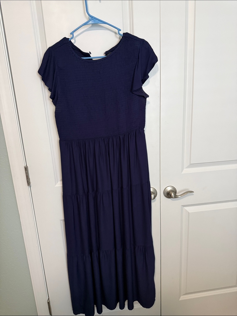 Women's Navy Tiered Maxi Dress